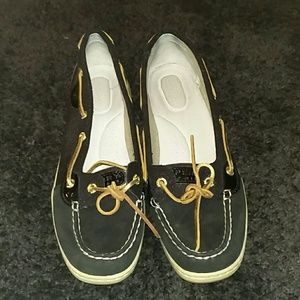 Black sparkly Sperrys